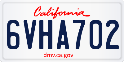 CA license plate 6VHA702