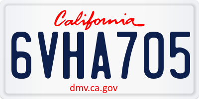CA license plate 6VHA705