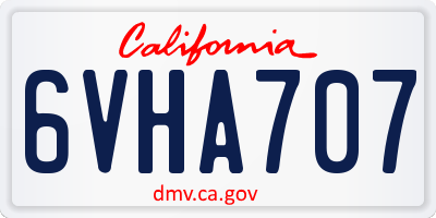 CA license plate 6VHA707