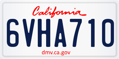 CA license plate 6VHA710