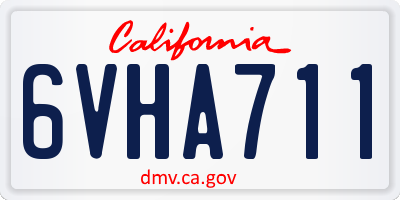 CA license plate 6VHA711