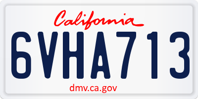 CA license plate 6VHA713