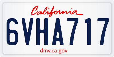 CA license plate 6VHA717