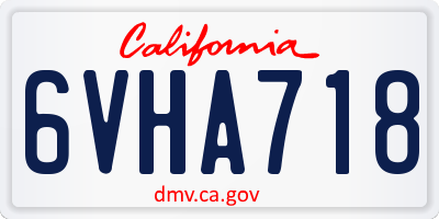 CA license plate 6VHA718