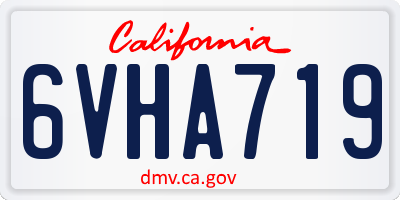 CA license plate 6VHA719