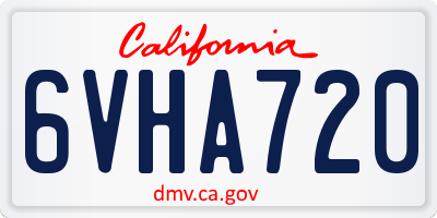 CA license plate 6VHA720