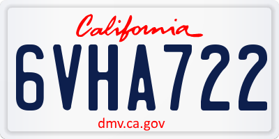 CA license plate 6VHA722