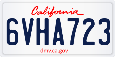 CA license plate 6VHA723