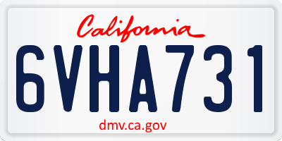 CA license plate 6VHA731