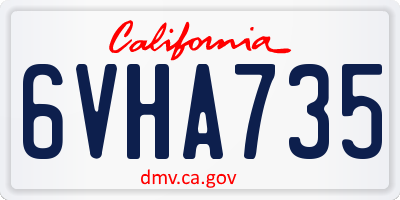 CA license plate 6VHA735