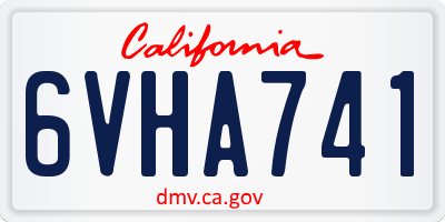CA license plate 6VHA741