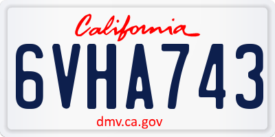CA license plate 6VHA743