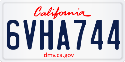 CA license plate 6VHA744