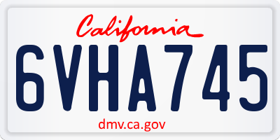 CA license plate 6VHA745