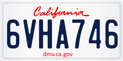 CA license plate 6VHA746