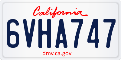 CA license plate 6VHA747