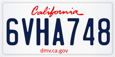 CA license plate 6VHA748
