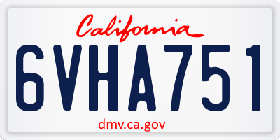 CA license plate 6VHA751