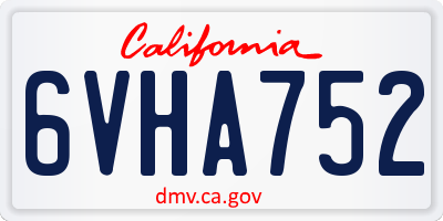 CA license plate 6VHA752