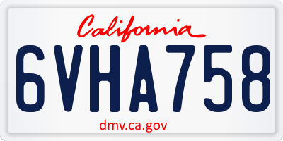 CA license plate 6VHA758