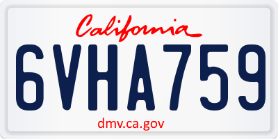 CA license plate 6VHA759
