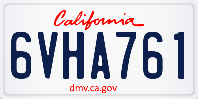 CA license plate 6VHA761