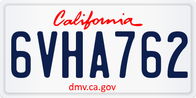 CA license plate 6VHA762