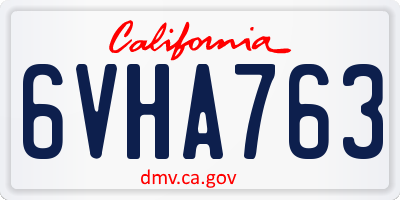 CA license plate 6VHA763