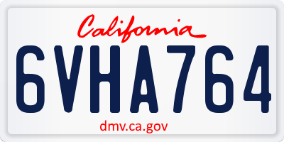 CA license plate 6VHA764