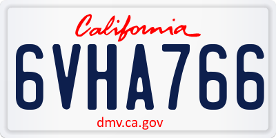 CA license plate 6VHA766