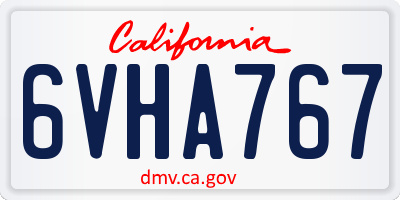 CA license plate 6VHA767