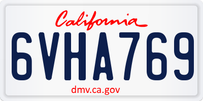 CA license plate 6VHA769