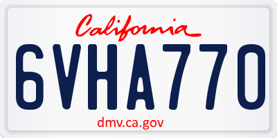 CA license plate 6VHA770
