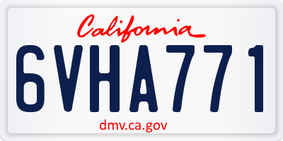 CA license plate 6VHA771