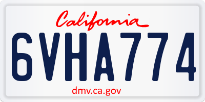 CA license plate 6VHA774