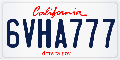 CA license plate 6VHA777