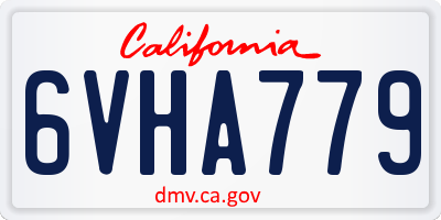 CA license plate 6VHA779