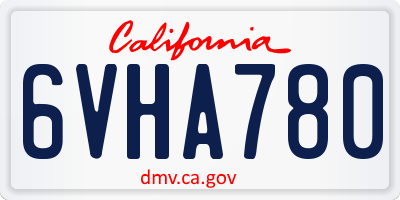 CA license plate 6VHA780