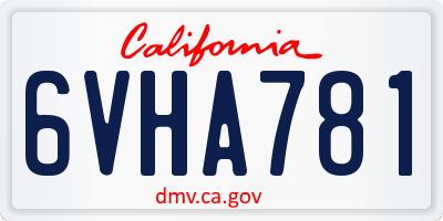 CA license plate 6VHA781