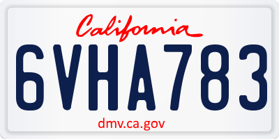 CA license plate 6VHA783
