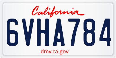 CA license plate 6VHA784
