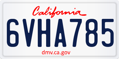 CA license plate 6VHA785
