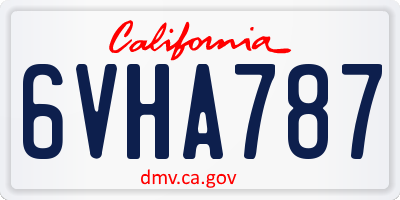 CA license plate 6VHA787