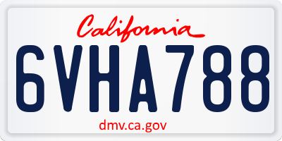 CA license plate 6VHA788