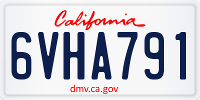 CA license plate 6VHA791