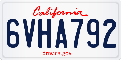 CA license plate 6VHA792