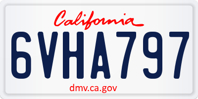 CA license plate 6VHA797
