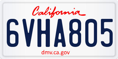 CA license plate 6VHA805