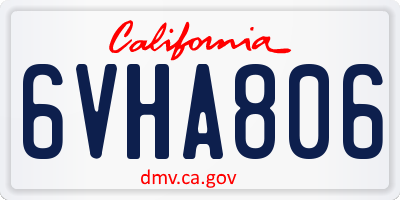 CA license plate 6VHA806