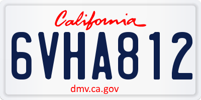 CA license plate 6VHA812